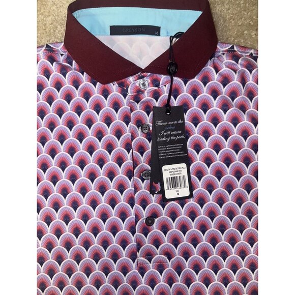GREYSON Mens M MEDIUM POLO SHIRT BEAUTY & PROTECTION WINDFLOWER PURPLE GOLF - Picture 3 of 6